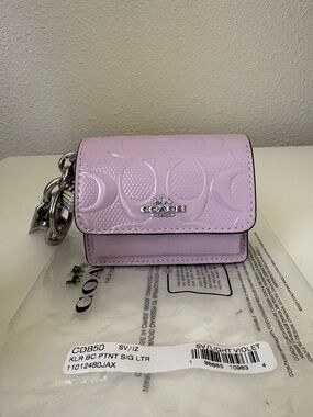 Coach Light Violet Klare Signature Bag Charm